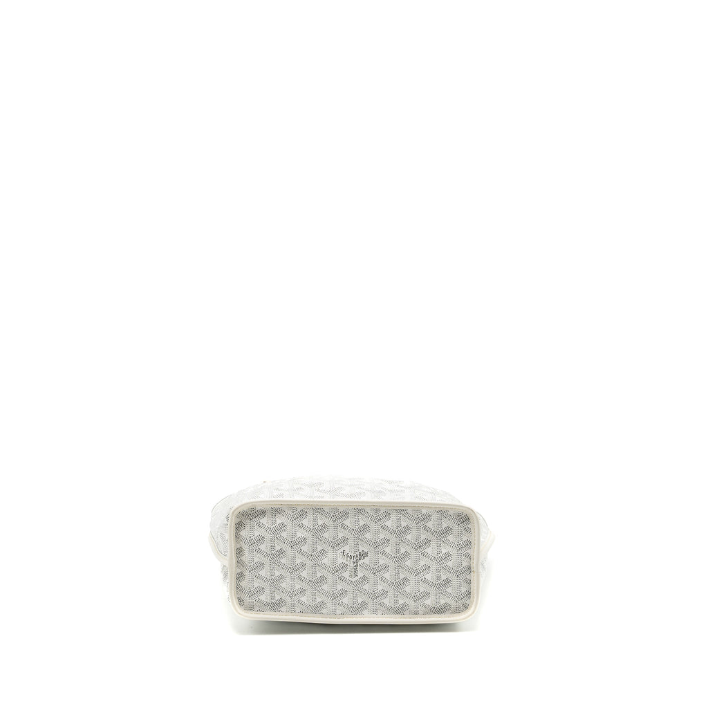GOYARD MINI ANJOU TOTE BAG GOYARDINE CANVAS WHITE SHW