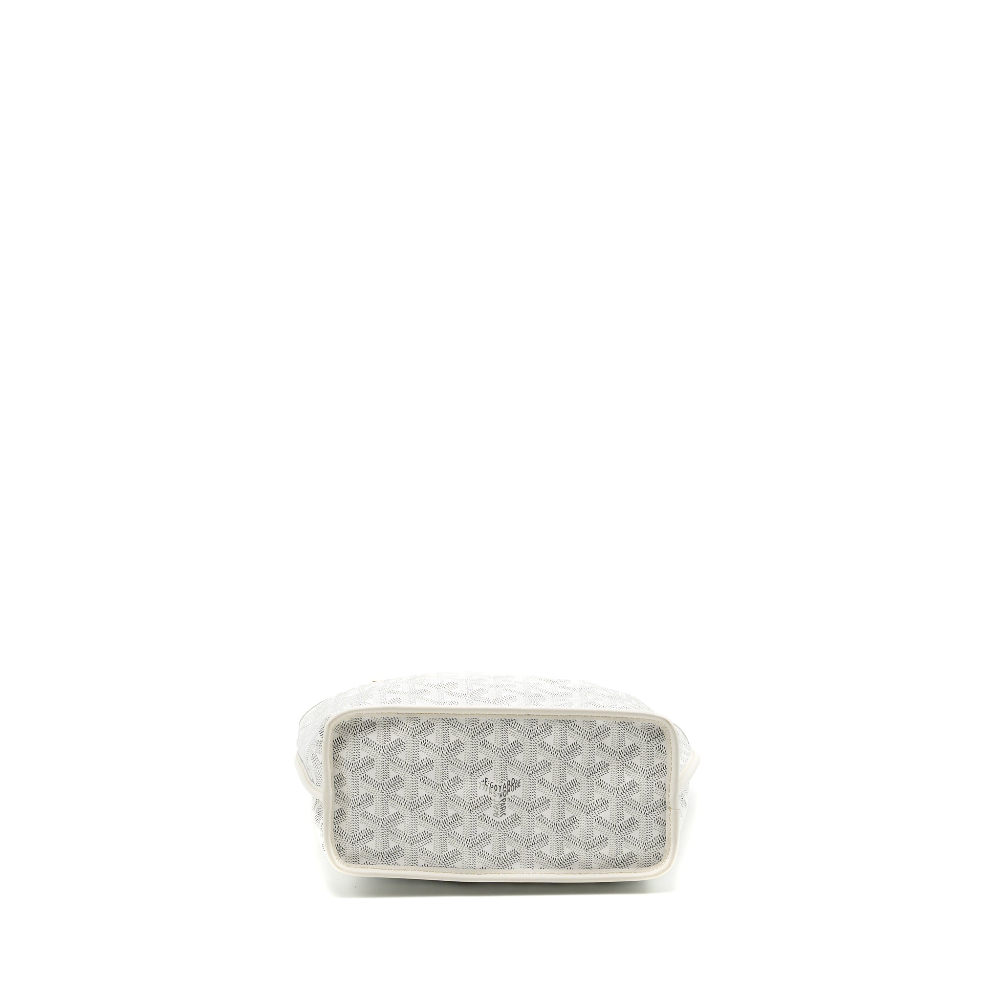 GOYARD MINI ANJOU TOTE BAG GOYARDINE CANVAS WHITE SHW