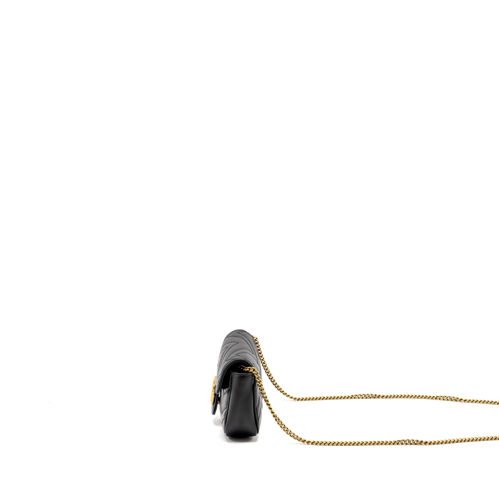 GUCCI SUPER MINI MARMONT CALFSKIN BLACK GHW