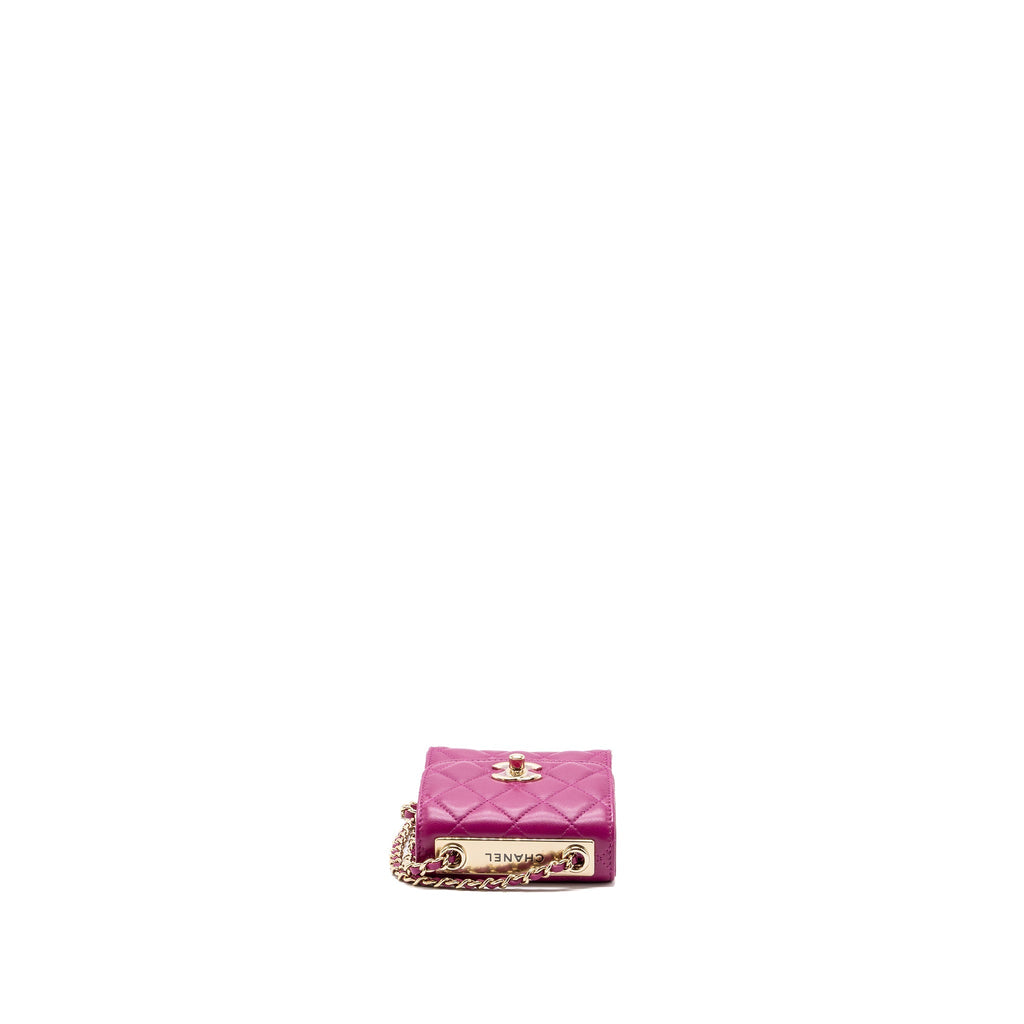 CHANEL MINI TRENDY CC CLUTCH LAMBSKIN PINK LGHW