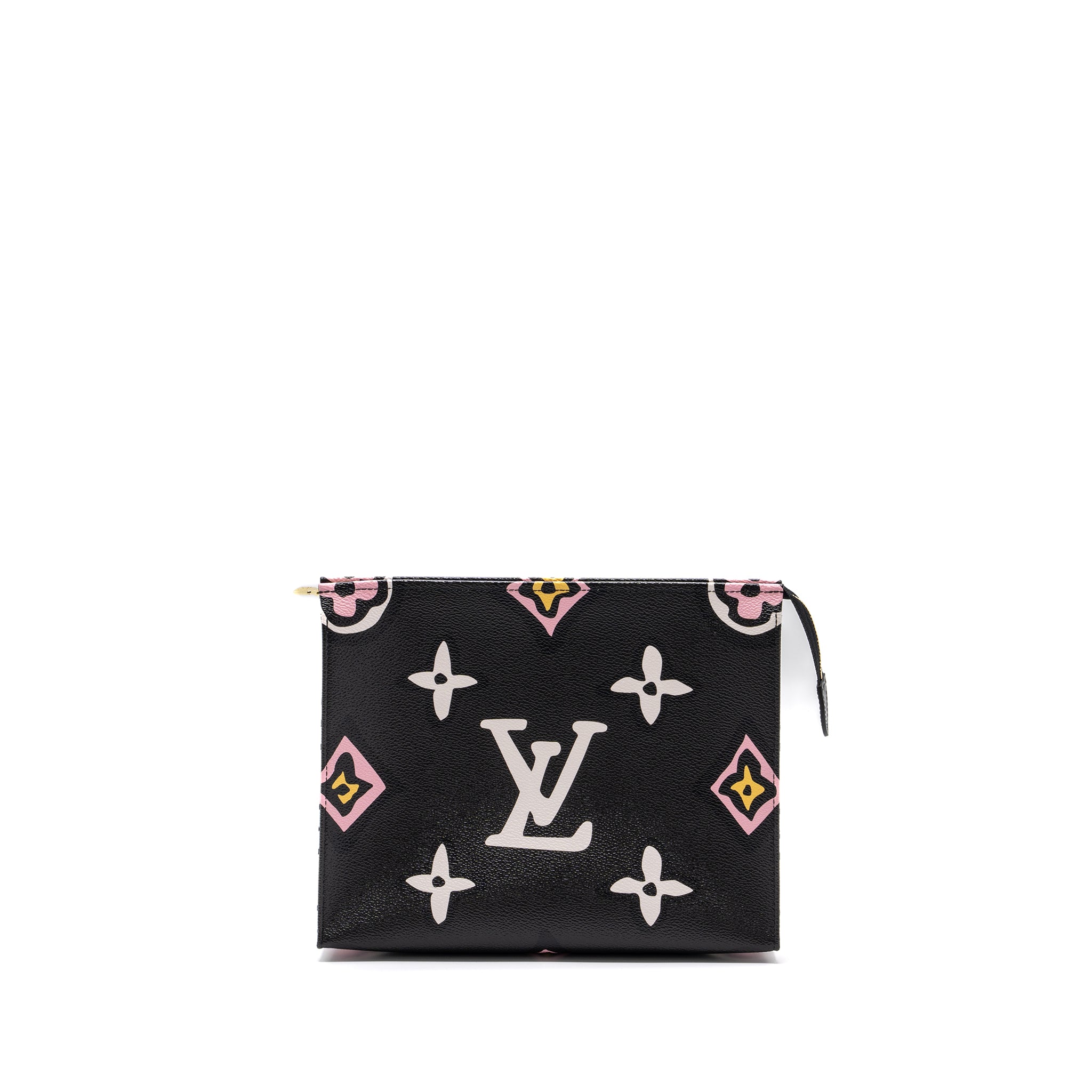 LOUIS VUITTON WILD AT HEART TOILETRY POCHETTE CANVAS BLACK / WHITE/ PINK GHW