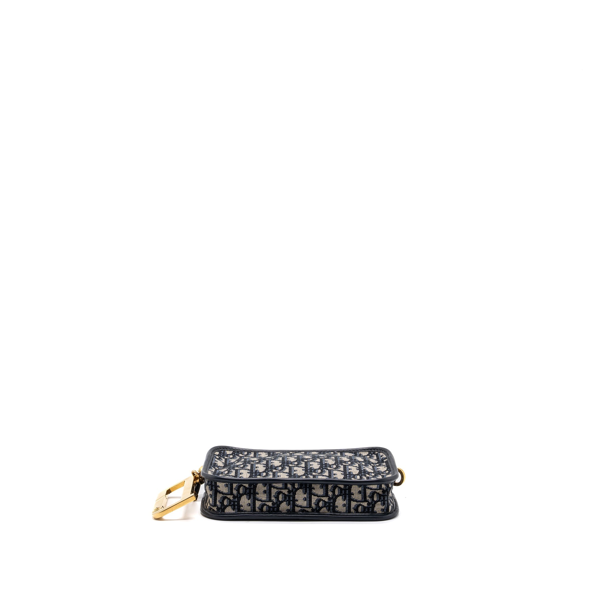 DIOR DIORQUAKE POUCH WITH CLUTCH OBLIQUE JACQUARD CANVAS BLUE GHW