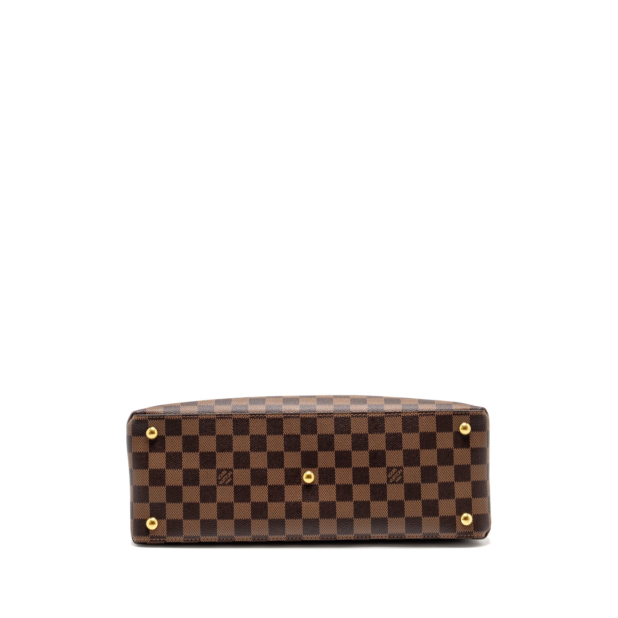 LOUIS VUITTON RIVERSIDE TOTE BAG DAMIER EBENE CANVAS RED/BROWN GHW
