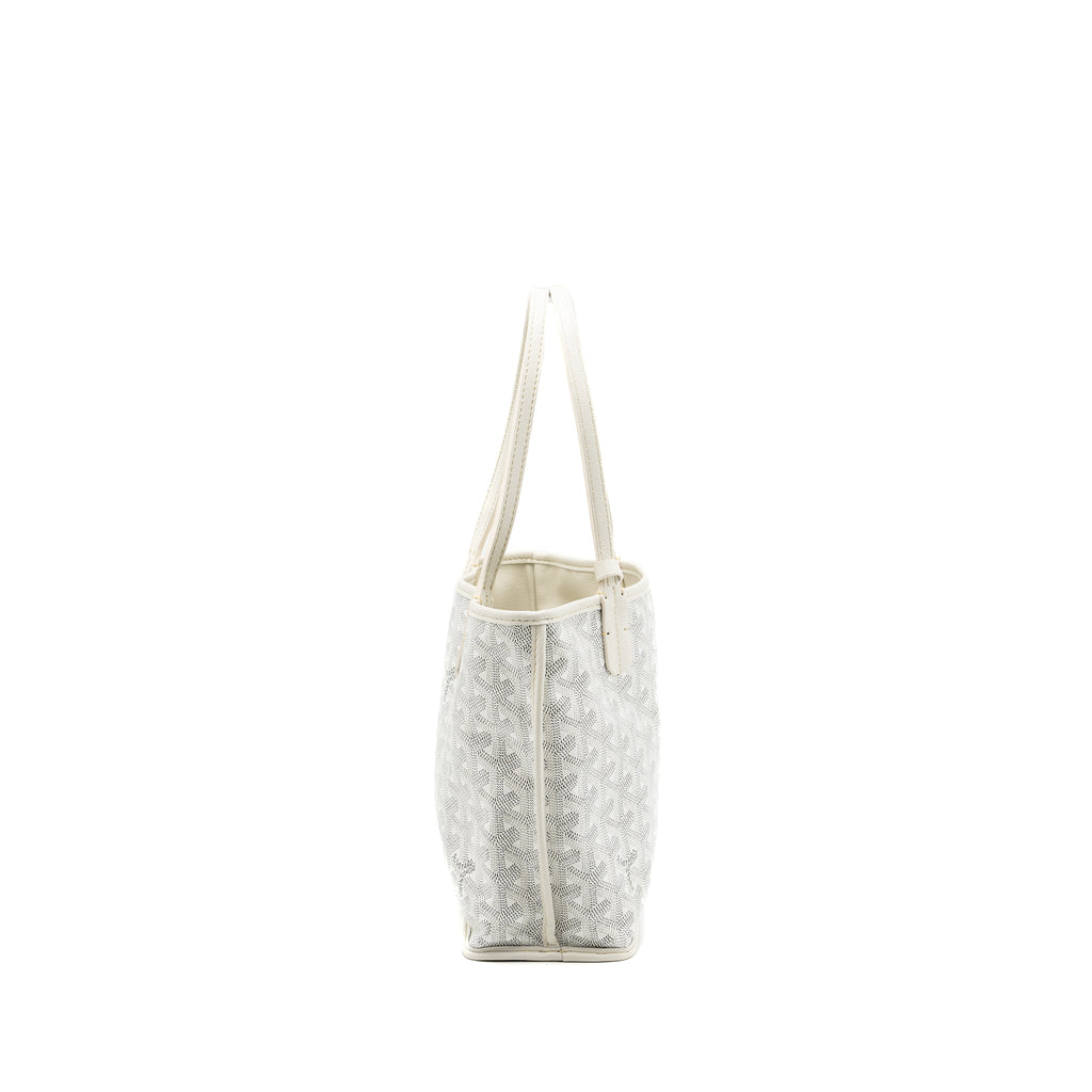 GOYARD MINI ANJOU TOTE BAG GOYARDINE CANVAS WHITE SHW