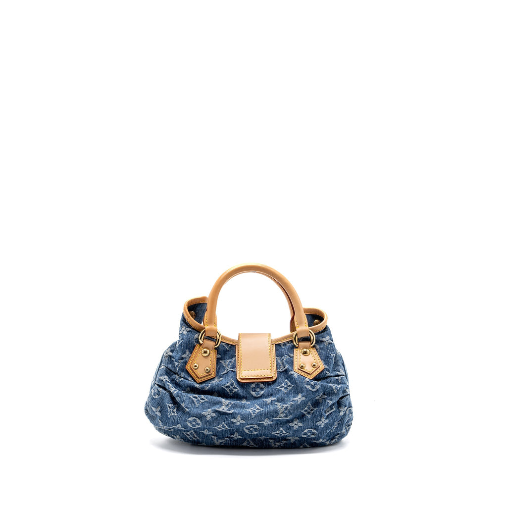 LOUIS VUITTON VINTAGE MINI HANDLE BAG DENIM BLUE GHW