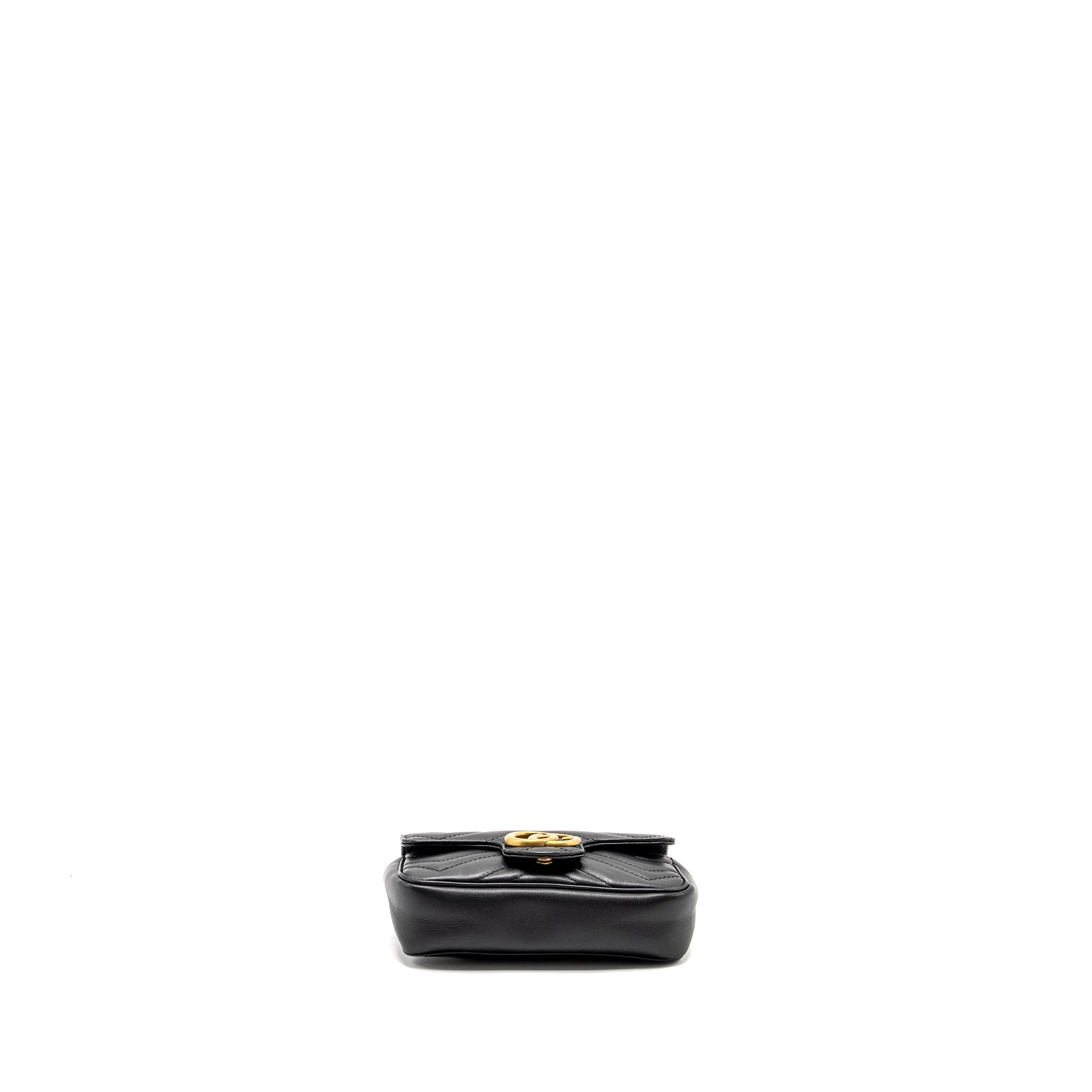 GUCCI SUPER MINI MARMONT CALFSKIN BLACK GHW