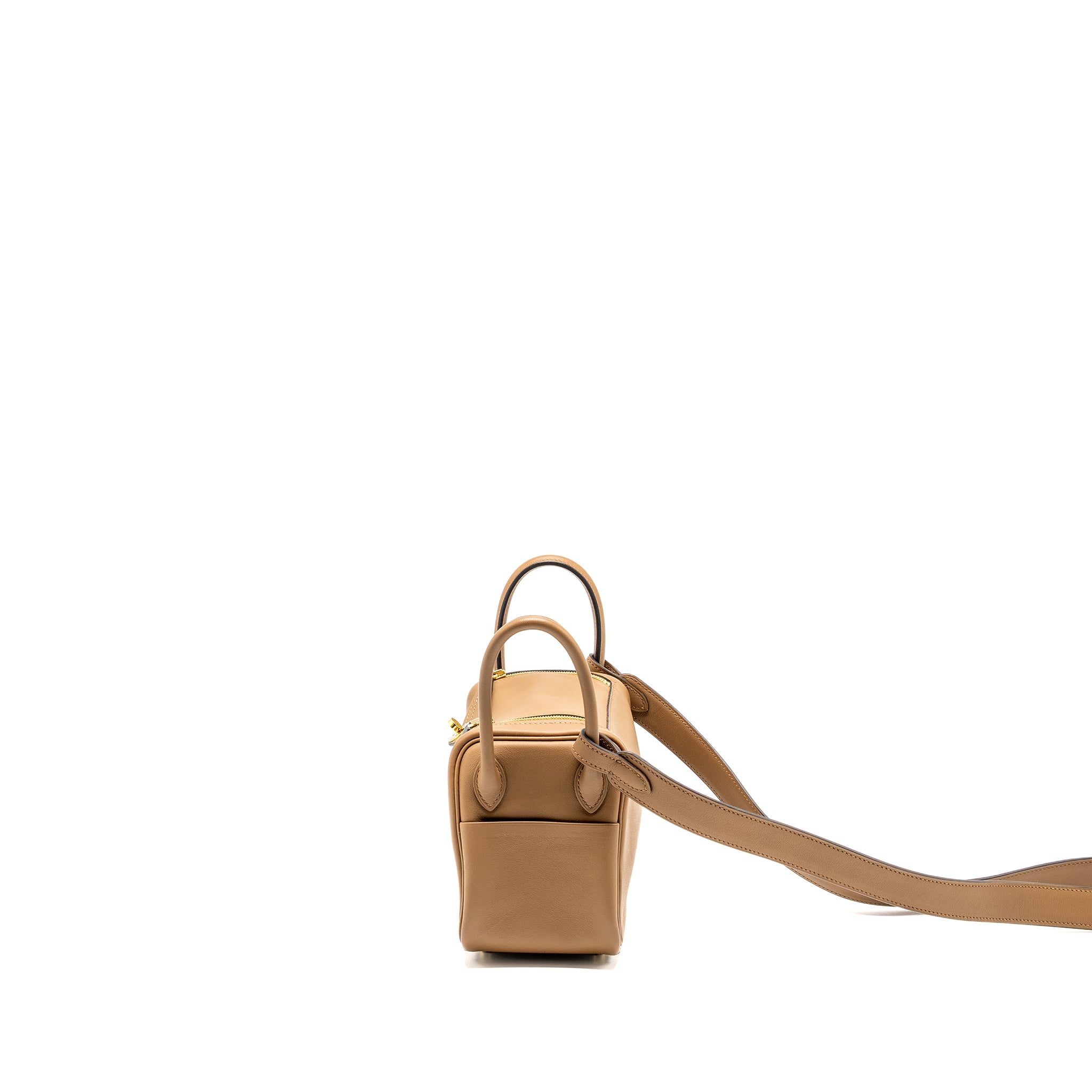 HERMES MINI LINDY SWIFT ALEZAN/BISCUIT GHW