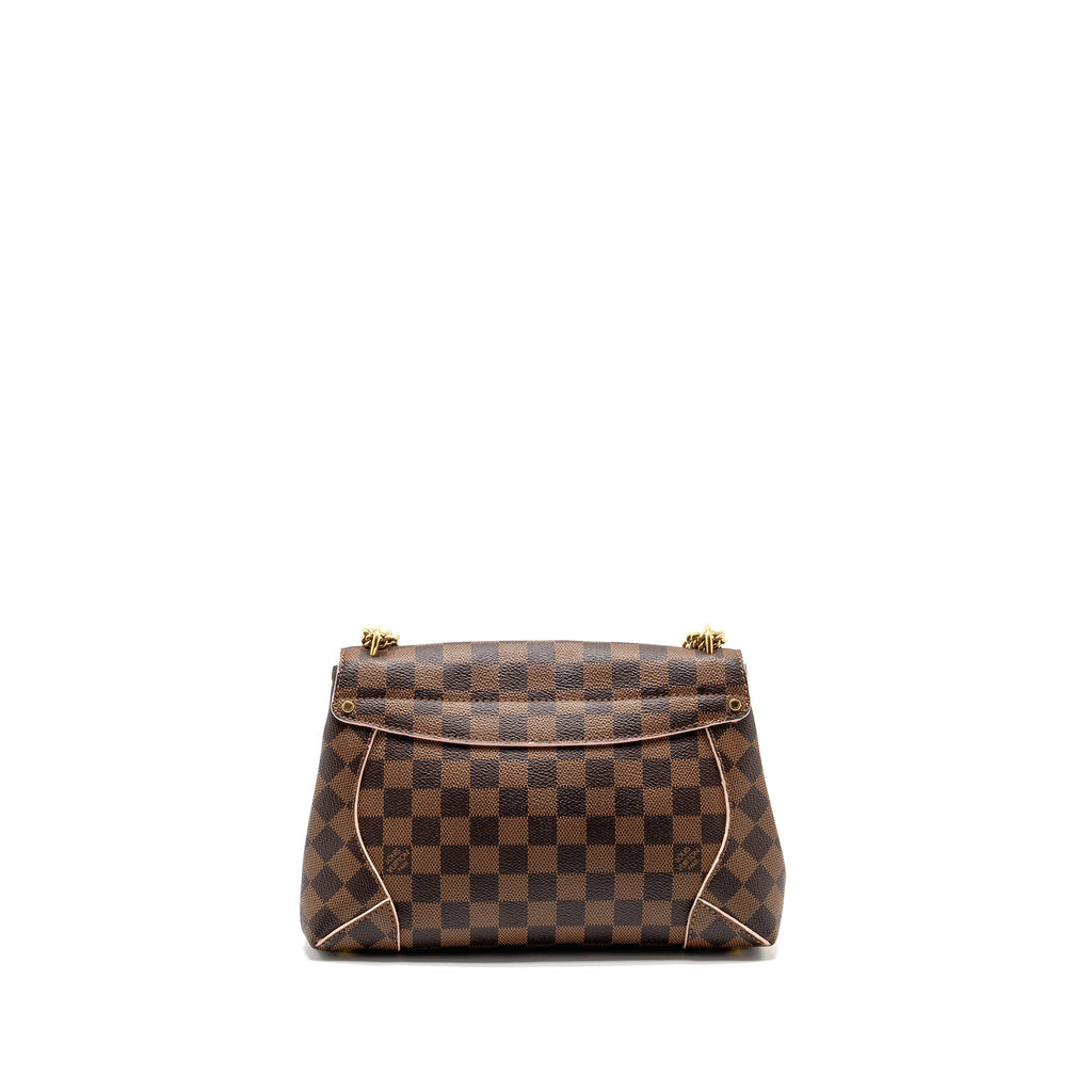 LOUIS VUITTON POCHETTE CAISSA DAMIER EBENE/PINK CANVAS GHW