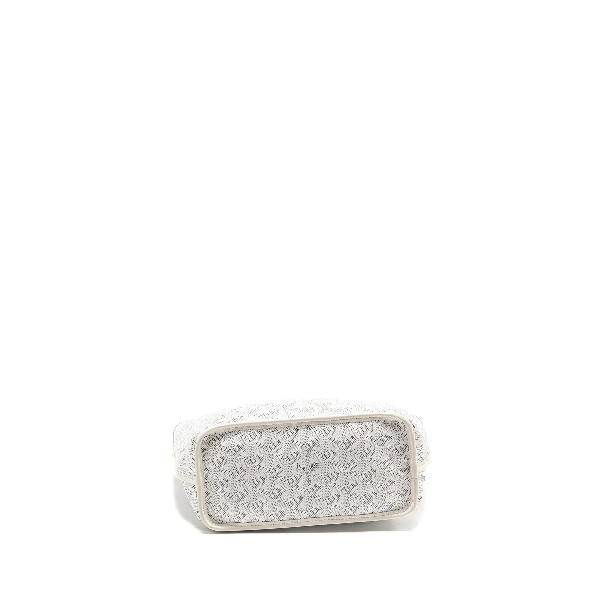 GOYARD MINI ANJOU TOTE BAG HEART GOYARDLINE CANVAS/LEATHER WHITE SHW