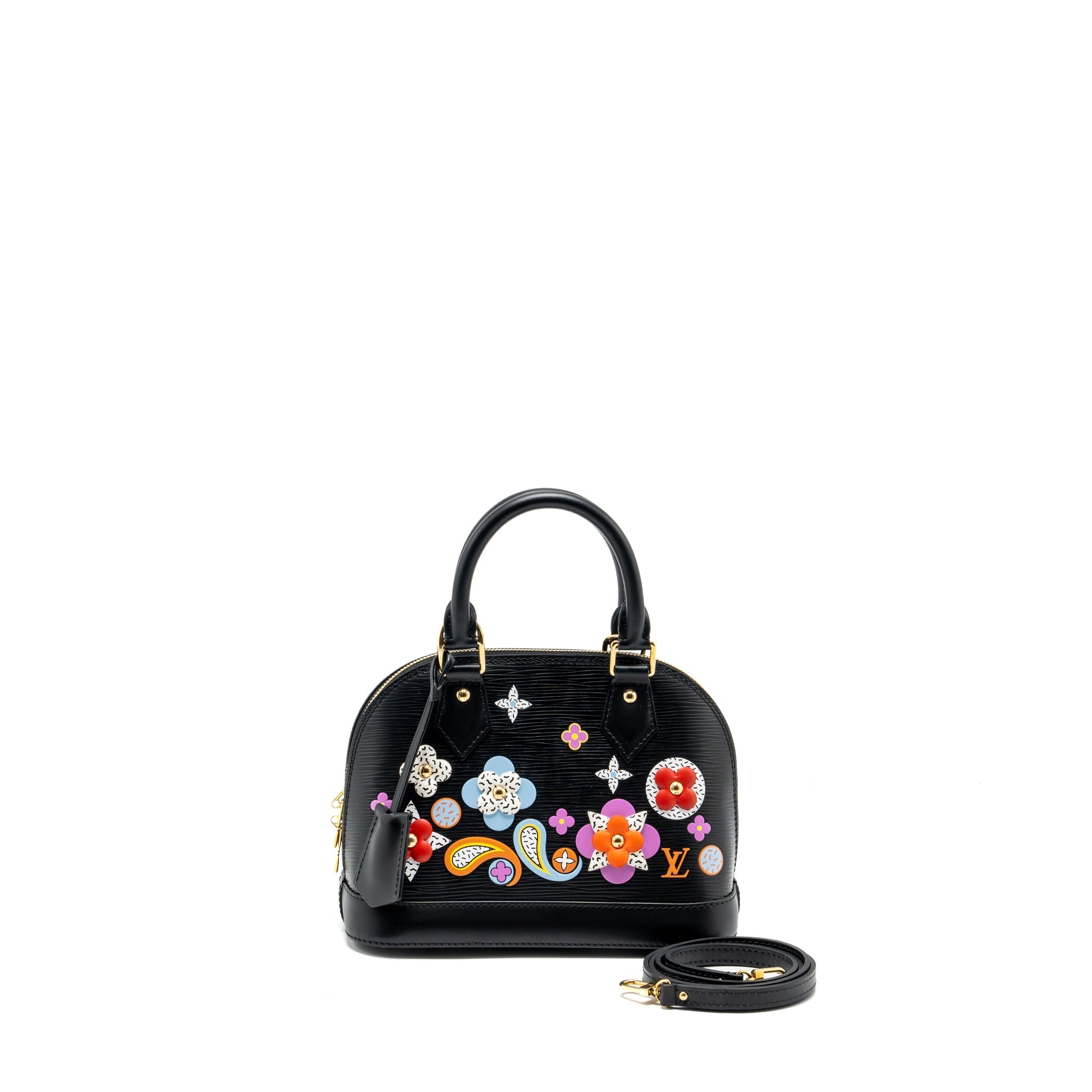 LOUIS VUITTON ALMA BB BLOOMING FLOWERS LIMITED EDITION EPI BLACK/MULTICOLOUR GHW