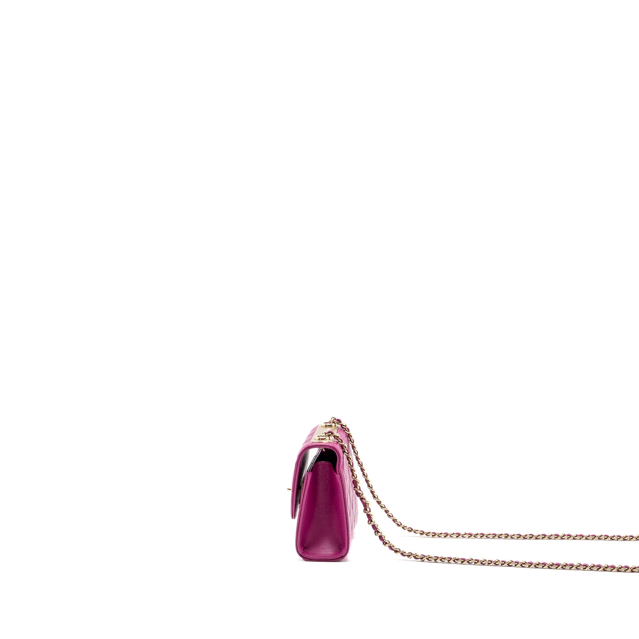 CHANEL MINI TRENDY CC CLUTCH LAMBSKIN PINK LGHW