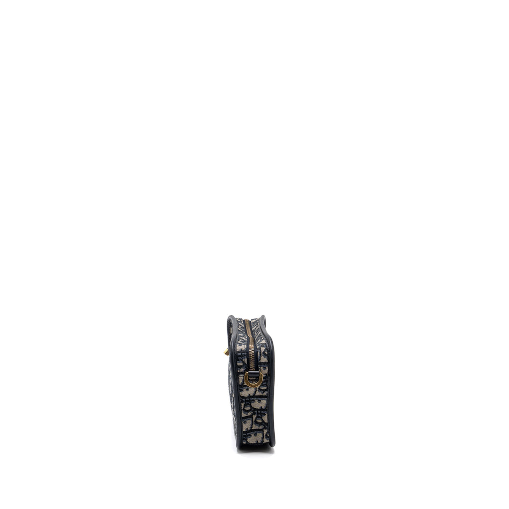 DIOR DIORQUAKE POUCH WITH CLUTCH OBLIQUE JACQUARD CANVAS BLUE GHW