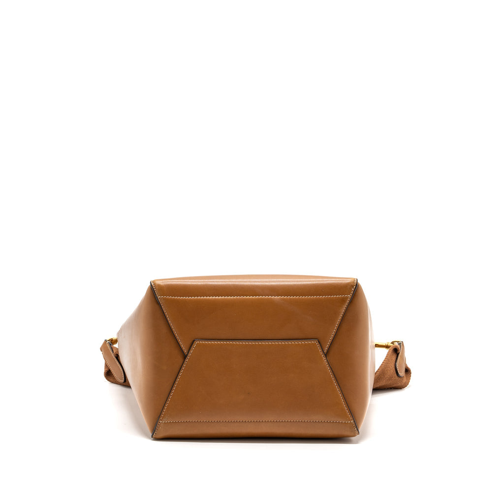 CELINE SANGLE BUCKET BAG LEATHER BROWN GHW
