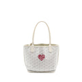 GOYARD MINI ANJOU TOTE BAG HEART GOYARDLINE CANVAS/LEATHER WHITE SHW