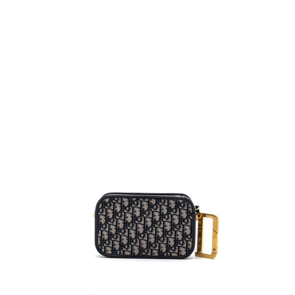 DIOR DIORQUAKE POUCH WITH CLUTCH OBLIQUE JACQUARD CANVAS BLUE GHW