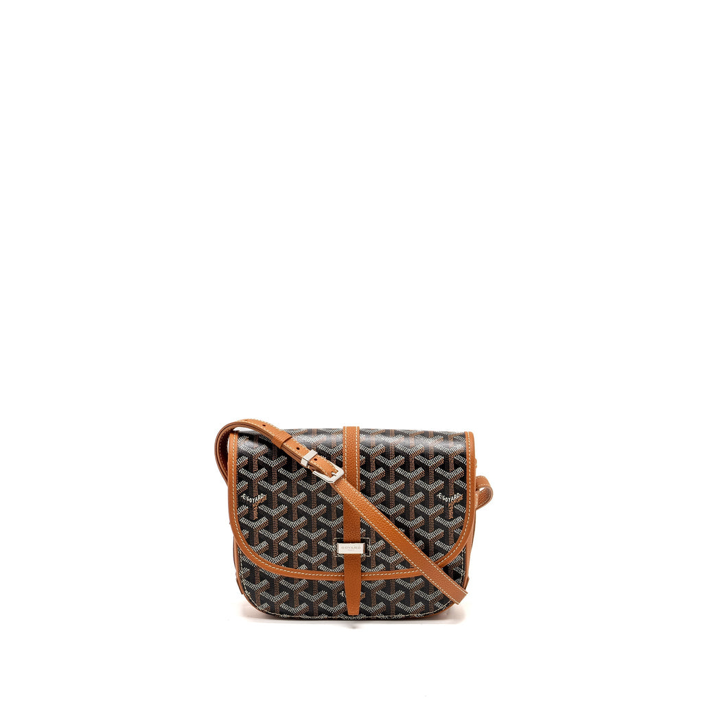 GOYARD BELVEDERE PM MESSENGER BAG GOYARDLINE CANVAS BROWN SHW