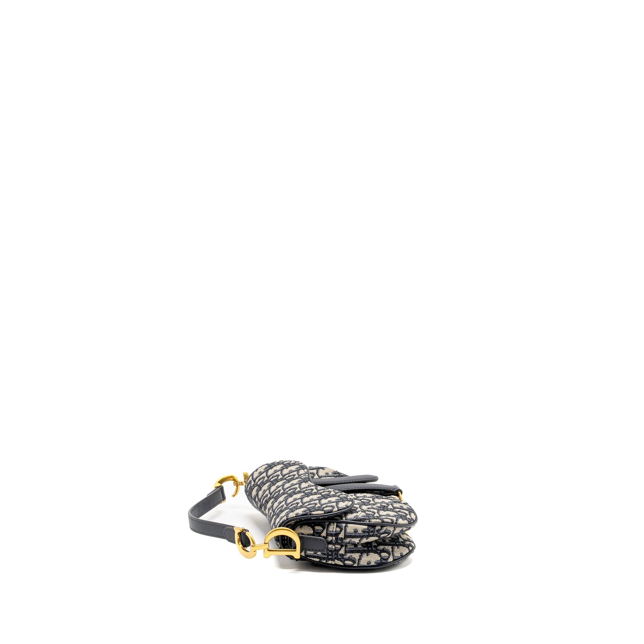 DIOR MINI SADDLE BAG OBLIQUE JACQUARD BLUE GHW