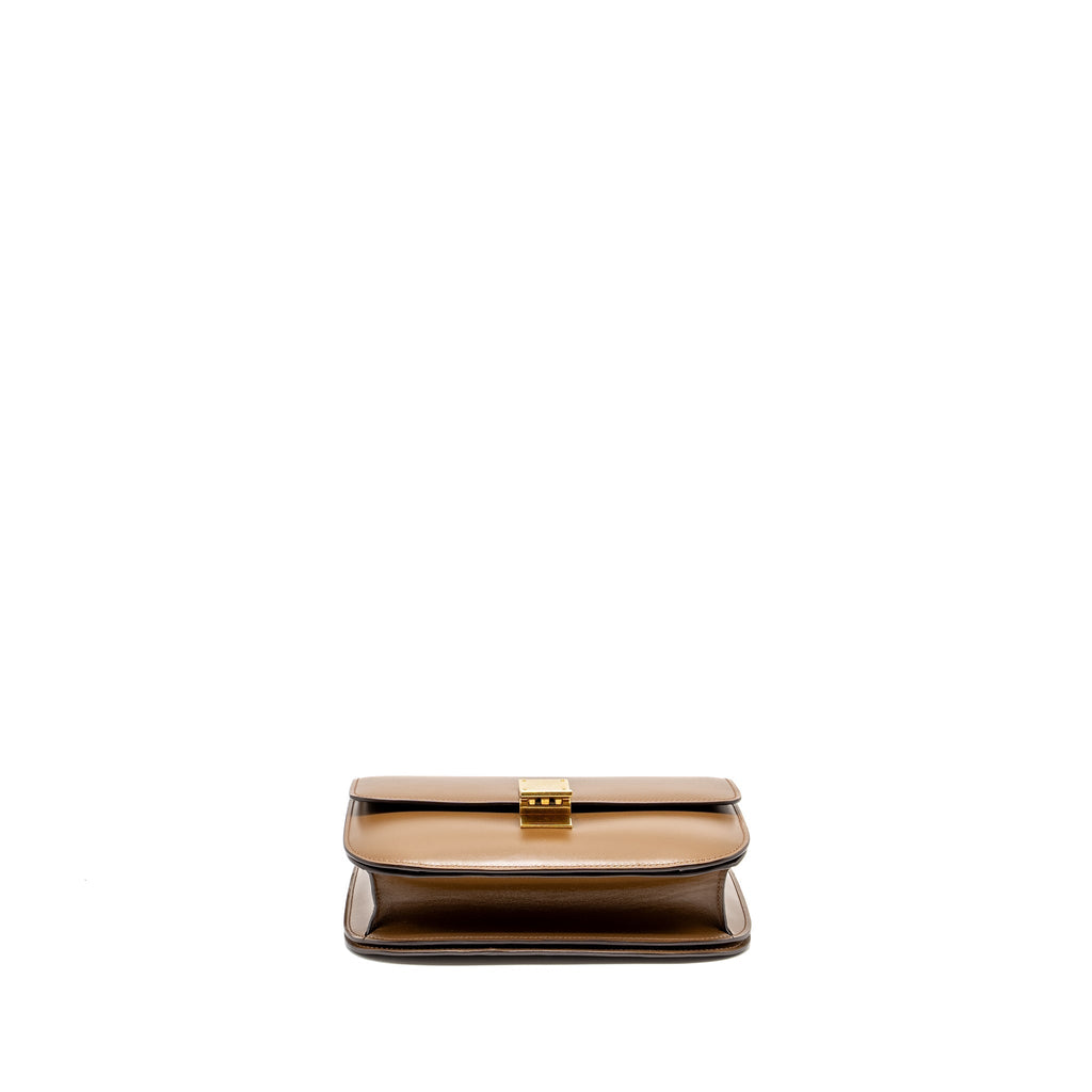 CELINE MEDIUM CLASSIC BOX CALFSKIN CAMEL GHW
