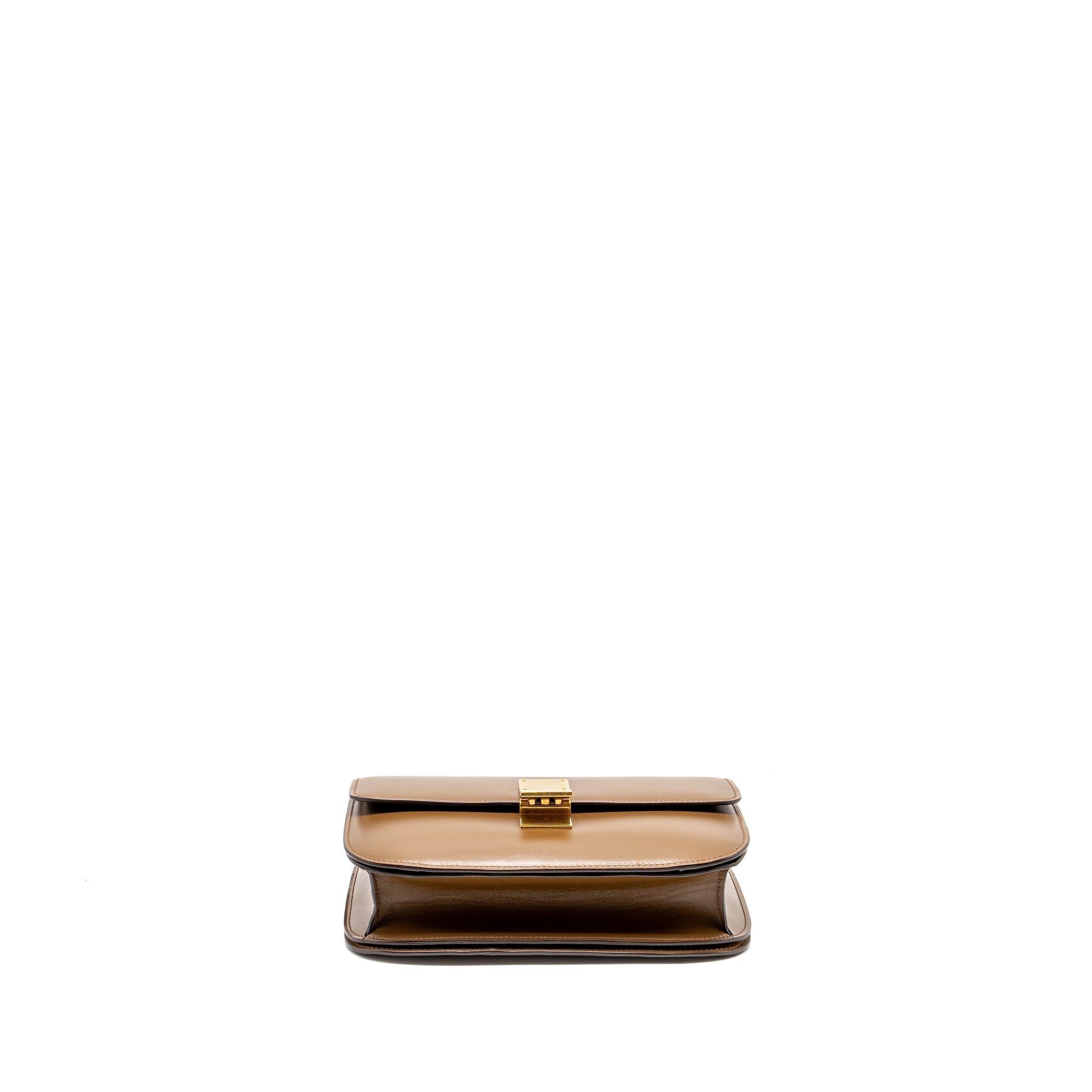CELINE MEDIUM CLASSIC BOX CALFSKIN CAMEL GHW