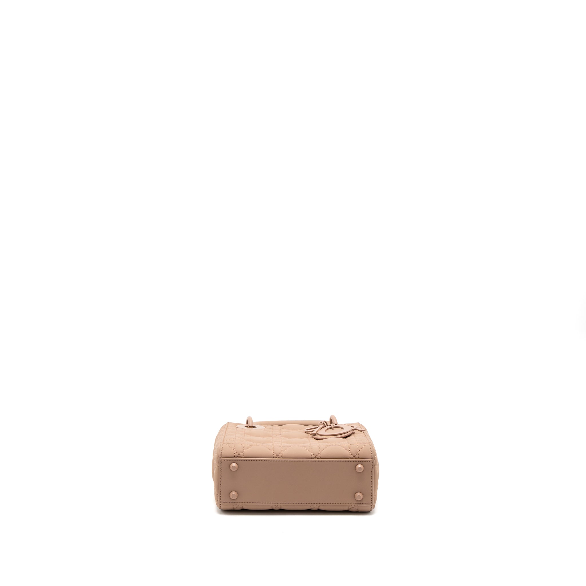 DIOR MINI LADY DIOR ULTRA MATTE CANNAGE CALFSKIN BLUSH WITH BLUSH HARDWARE