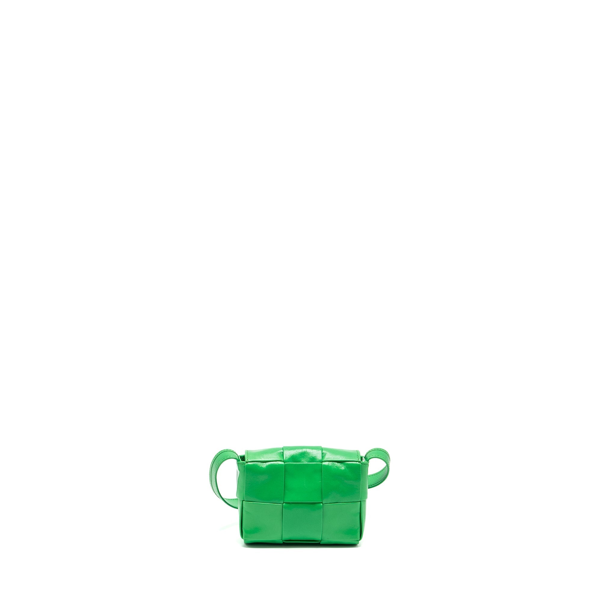 BOTTEGA VENETA INTRECCIO CASSETTE MINI BAG LAMBSKIN GREEN