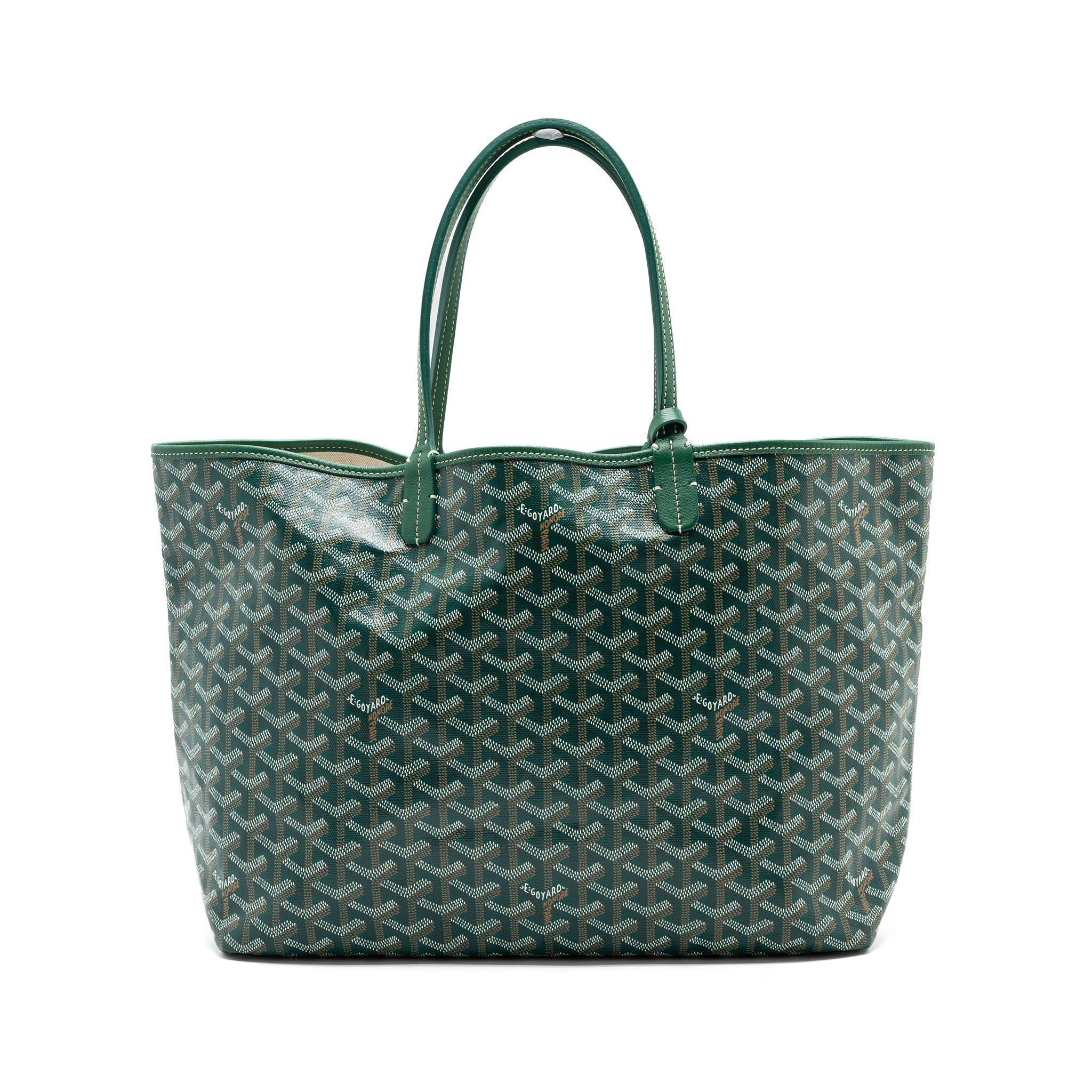 GOYARD SAINT LOUIS PM TOTE BAG GOYARDINE CANVAS GREEN SHW