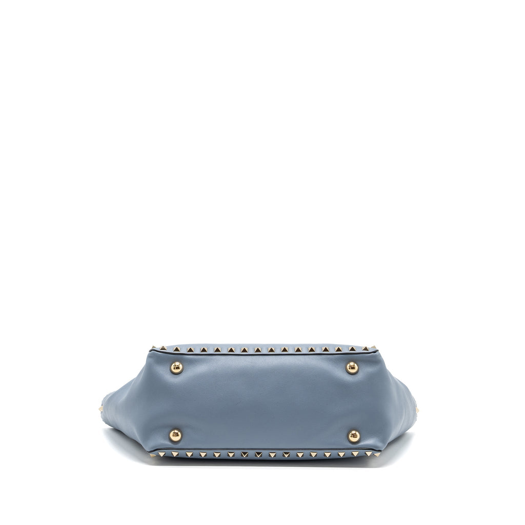 VALENTINO SMALL GRAINY ROCKSTUD BAG LAMBSKIN LIGHT BLUE LGHW
