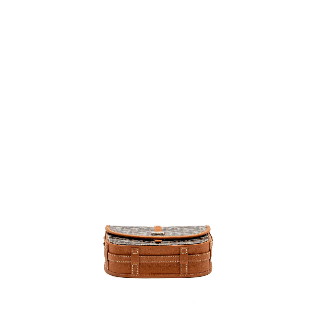 GOYARD BELVEDERE PM MESSENGER BAG GOYARDLINE CANVAS BROWN SHW