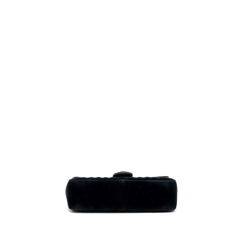 GUCCI SMALL GG MARMONT BAG VELVET BLACK GHW