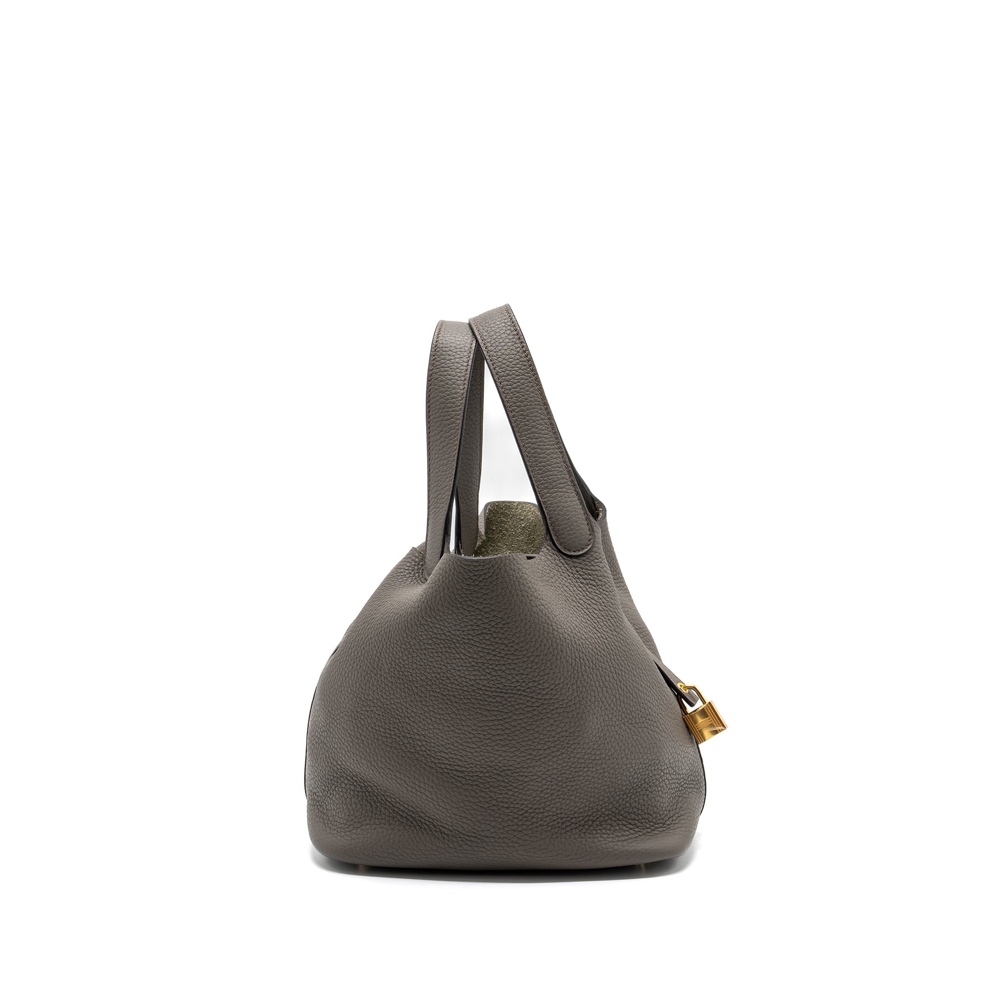 HERMES PICOTIN 22 LOCK BAG CLEMENCE GRIS ETAIN GHW