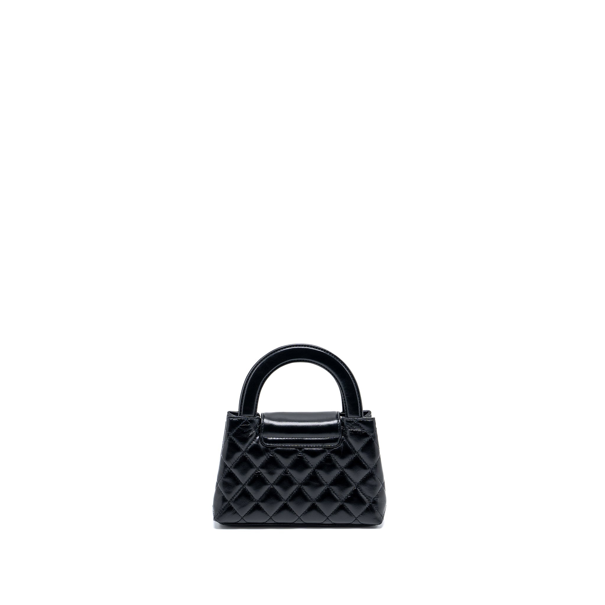 CHANEL 24P MINI SHOPPING TOTE CALFSKIN BLACK GHW (MICROCHIP)