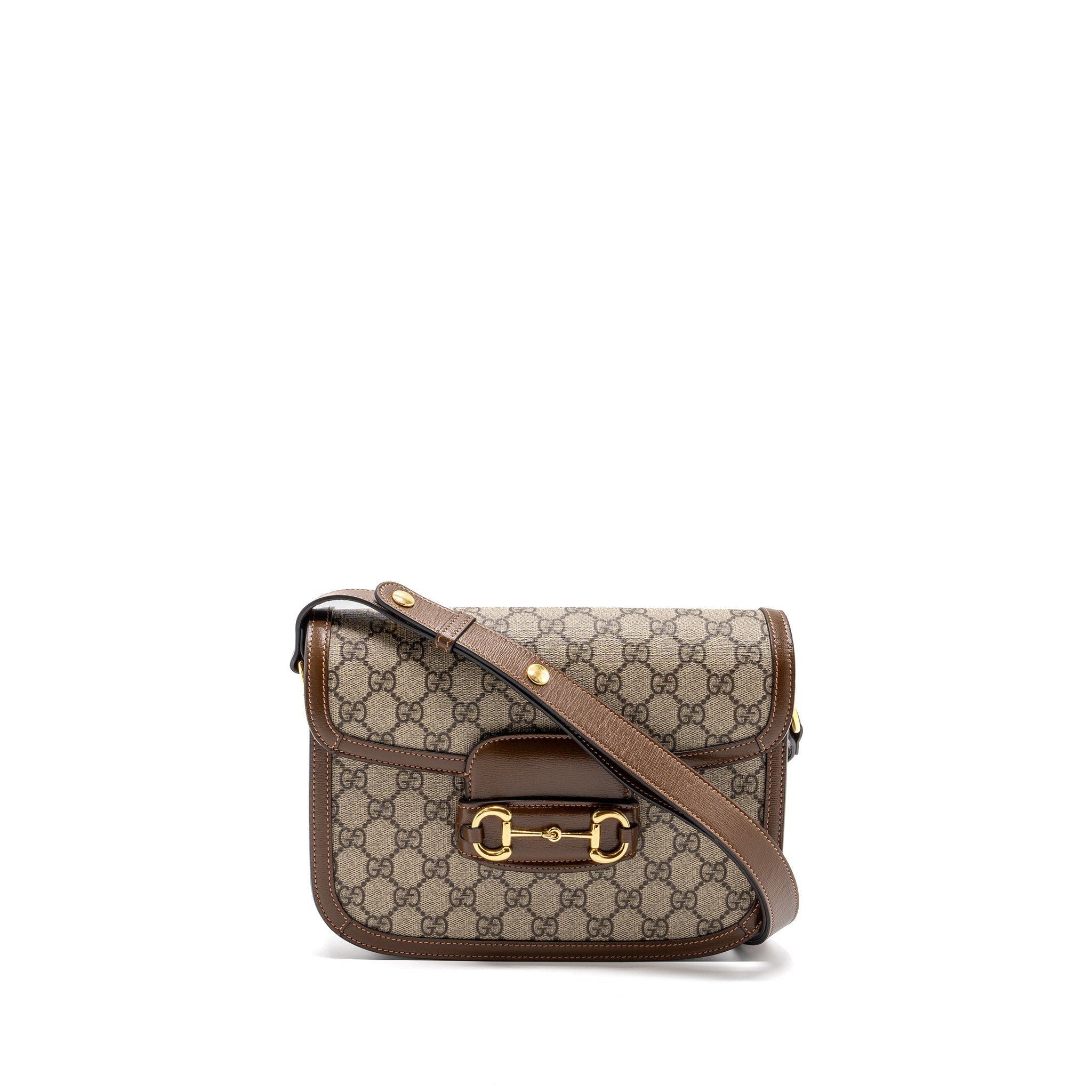 GUCCI HORSEBIT 1955 SHOULDER BAG GG SUPREME CANVAS / LEATHER BROWN GHW
