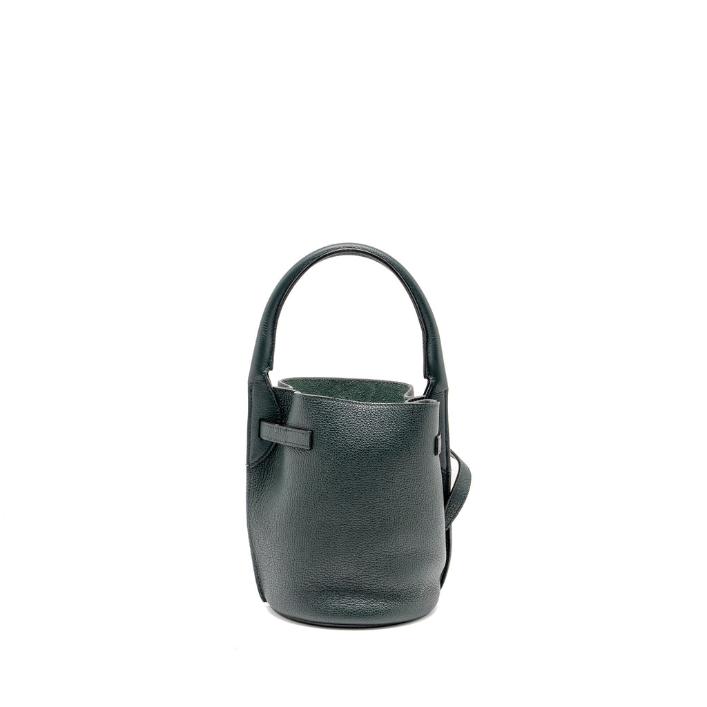 CELINE NANO BUCKET BIG BAG GRAINED CALFSKIN DARK GREEN SHW
