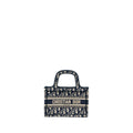 DIOR MINI BOOK TOTE BLUE OBLIQUE EMBROIDERY