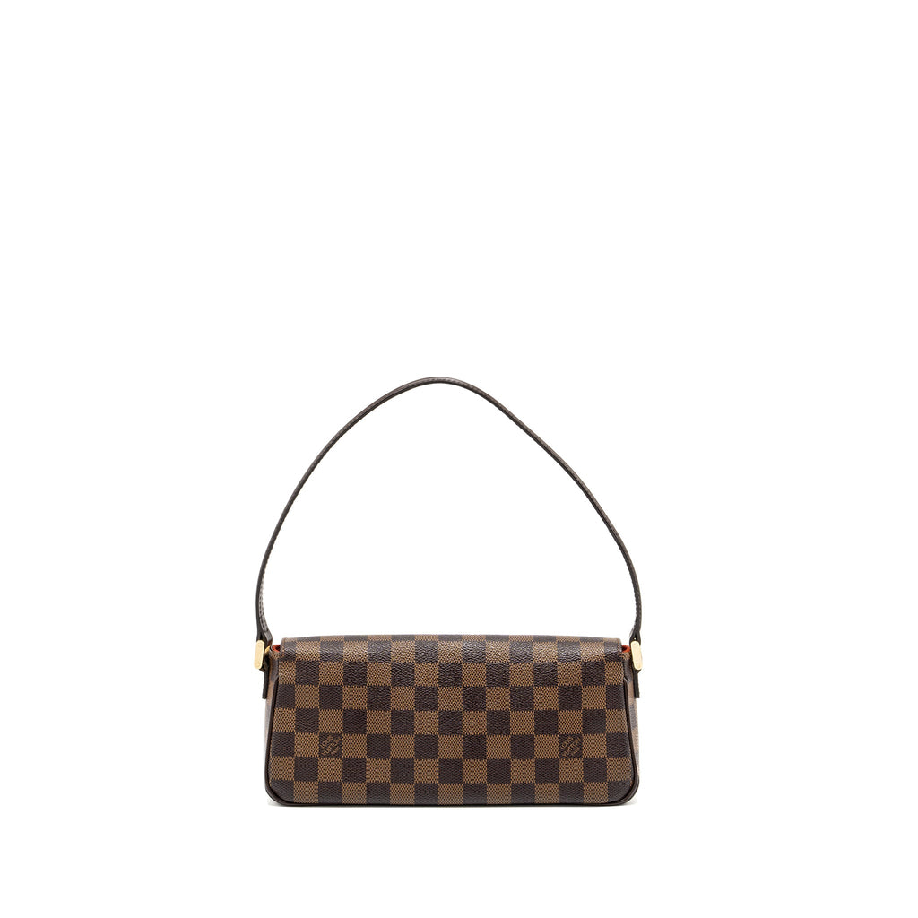 LOUIS VUITTON VINTAGE FLAP SHOULDER BAG DAMIER EBENE GHW