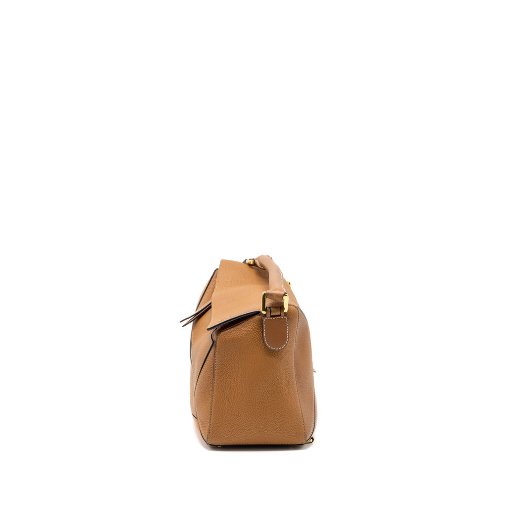 LOEWE MEDIUM PUZZLE BAG IN GRAINED CALFSKIN GOLD GHW