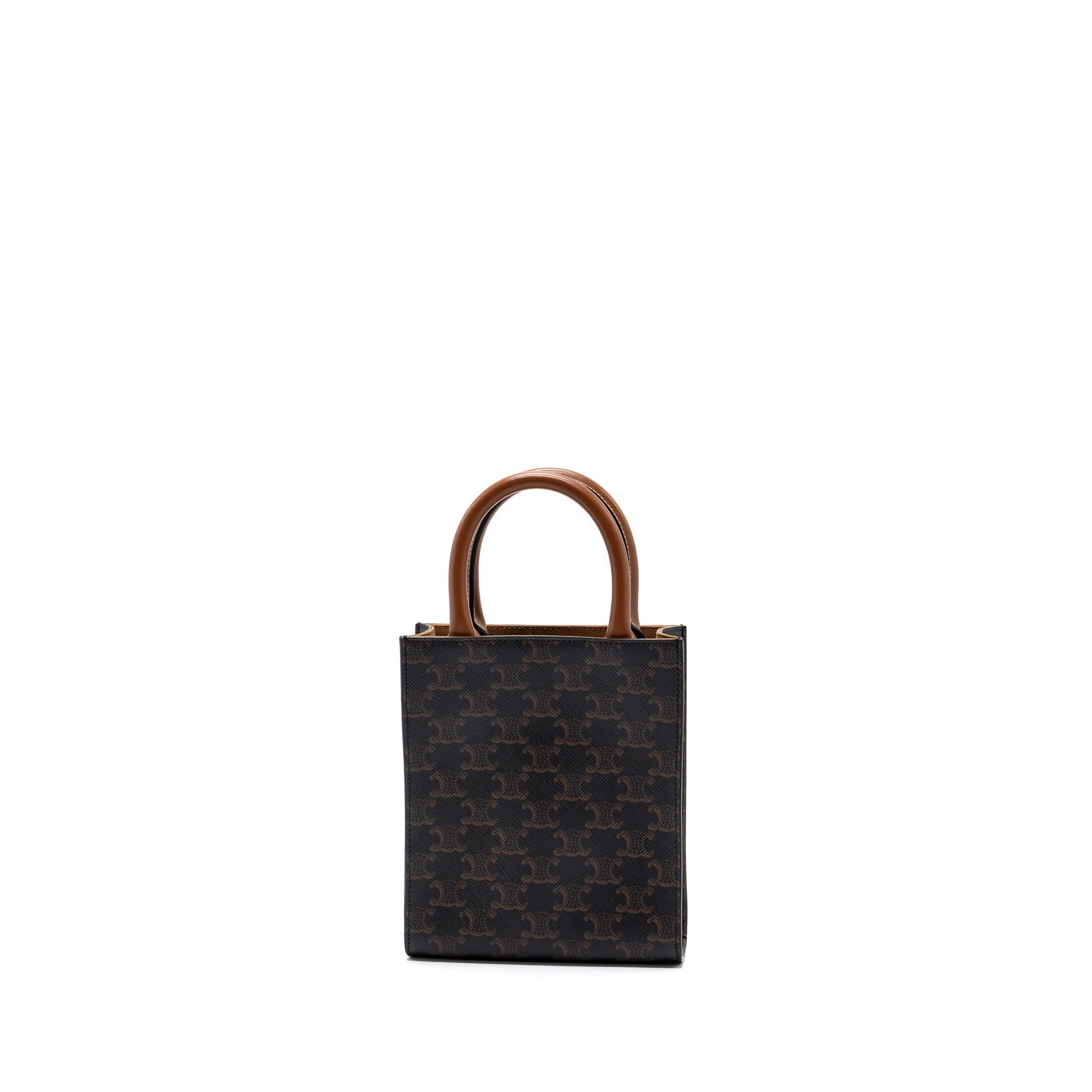 CELINE MINI VERTICAL CABAS TRIOMPHE CANVAS BROWN GHW