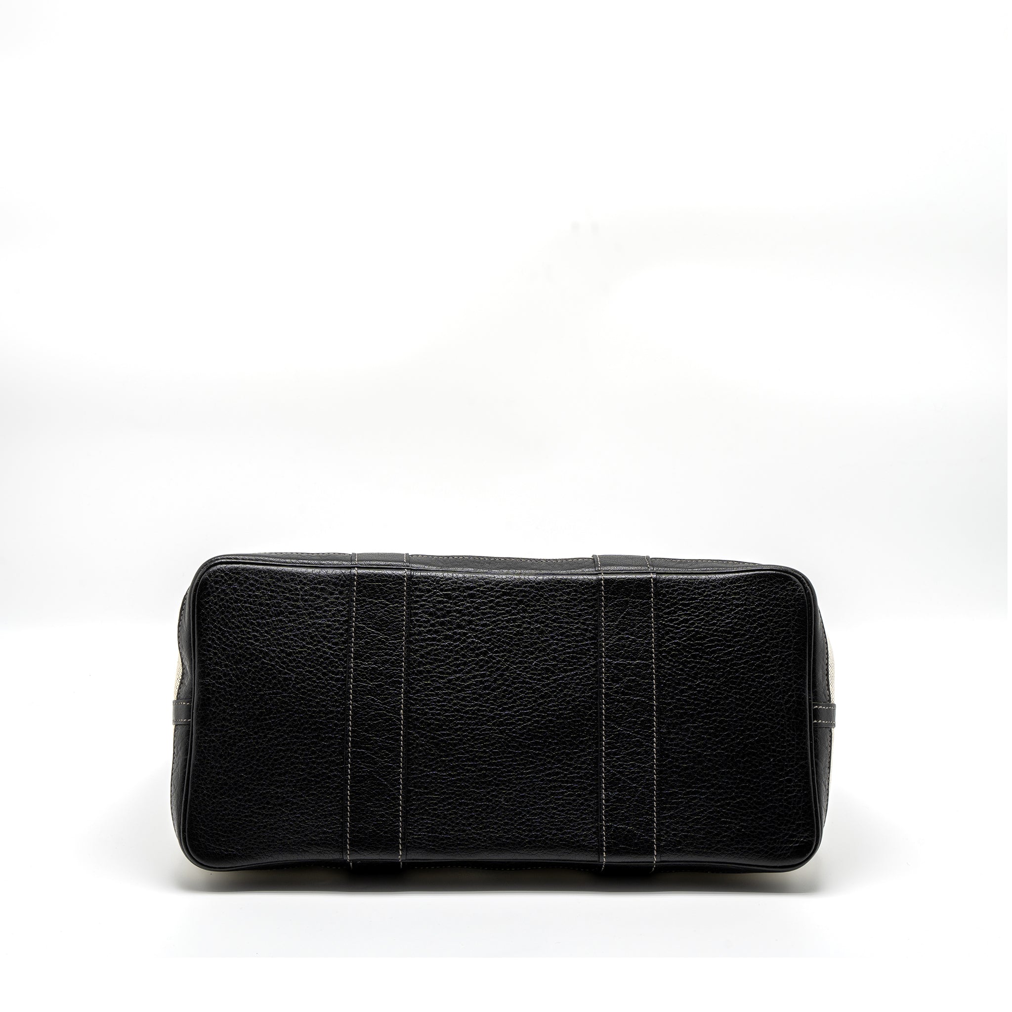 HERMES GARDEN PARTY 36 CANVAS/LEATHER BLACK/WHITE SHW