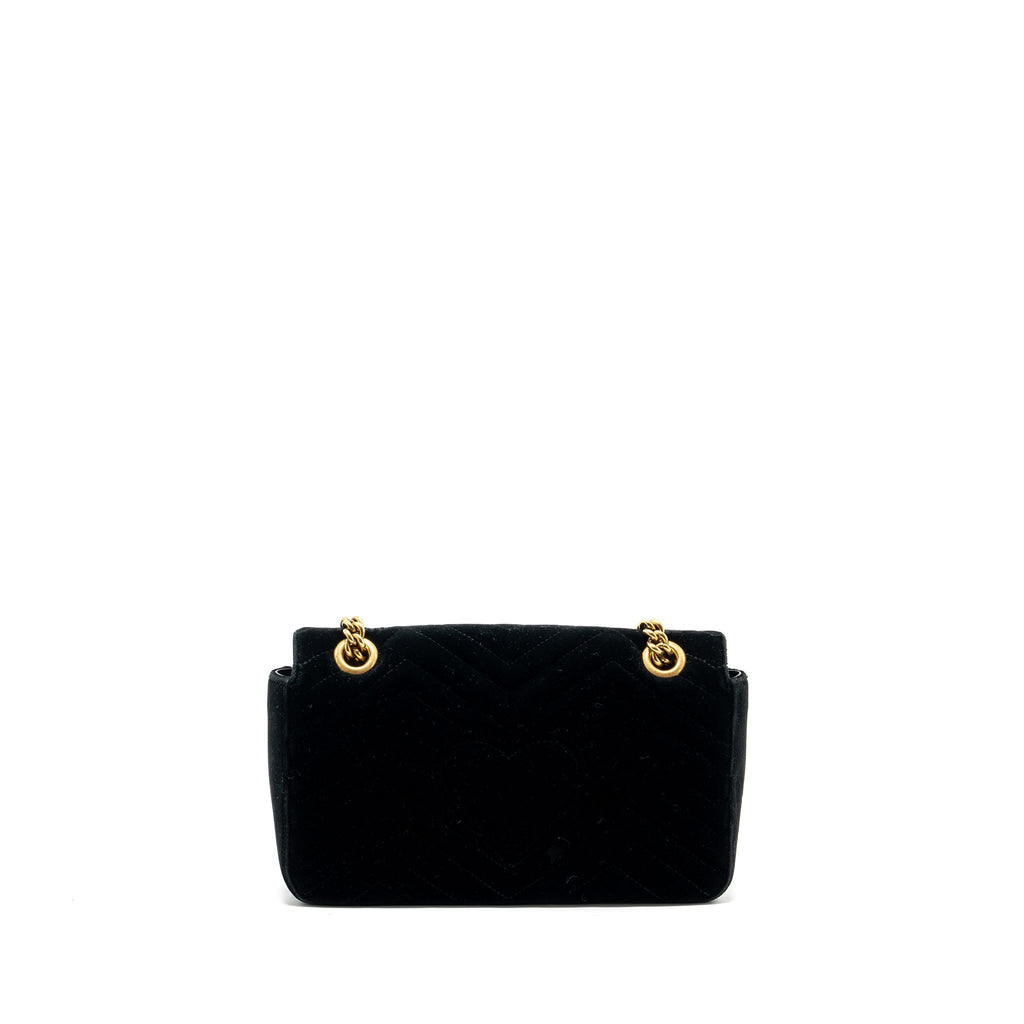 GUCCI SMALL GG MARMONT BAG VELVET BLACK GHW