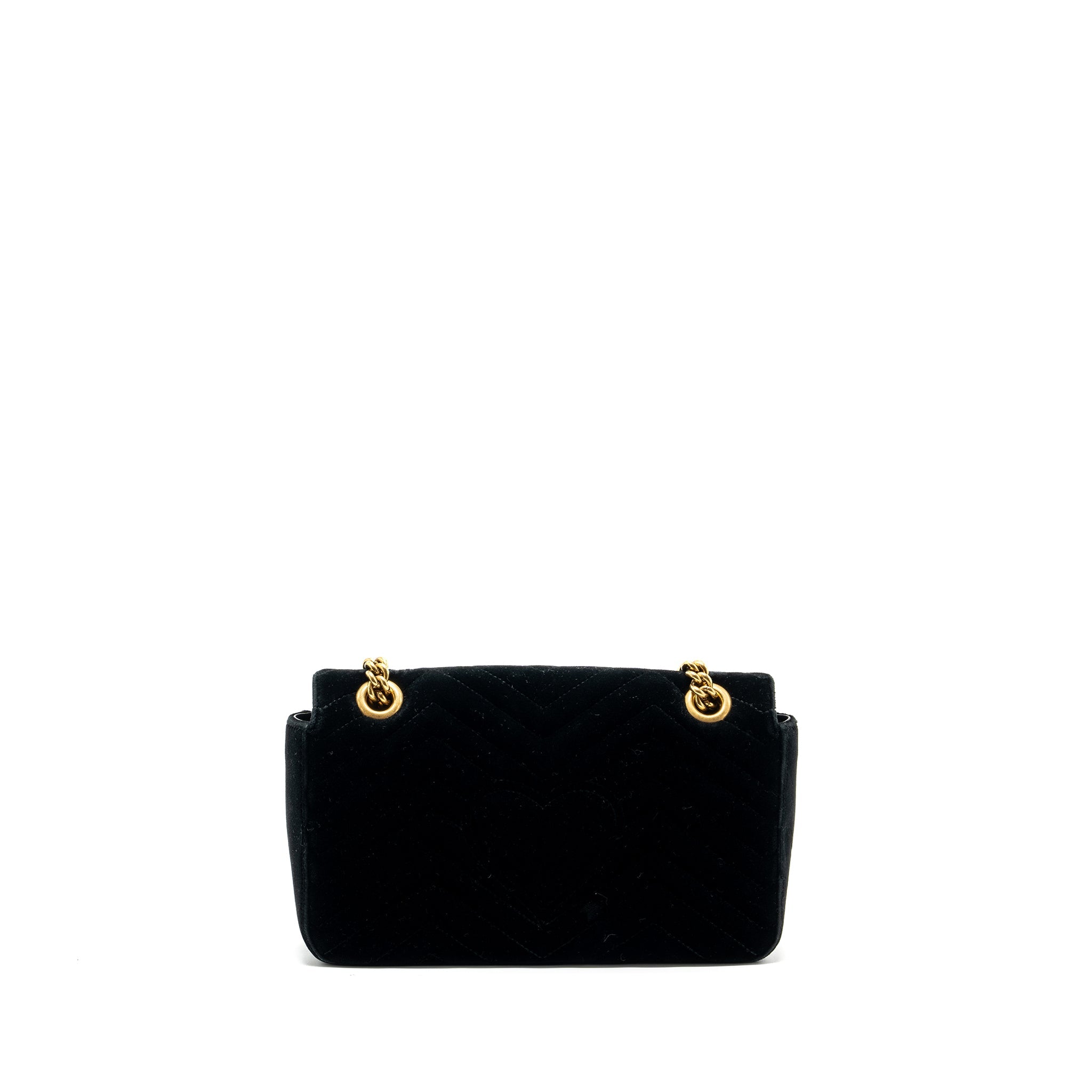 GUCCI SMALL GG MARMONT BAG VELVET BLACK GHW