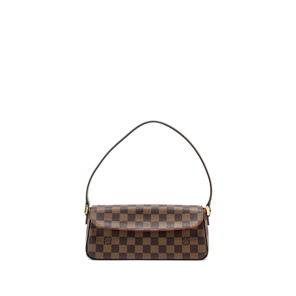 LOUIS VUITTON VINTAGE FLAP SHOULDER BAG DAMIER EBENE GHW