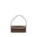 LOUIS VUITTON VINTAGE FLAP SHOULDER BAG DAMIER EBENE GHW