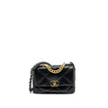 CHANEL SMALL 19 BAG LAMBSKIN BLACK MULTICOLOUR HARDWARE (MICROCHIP)