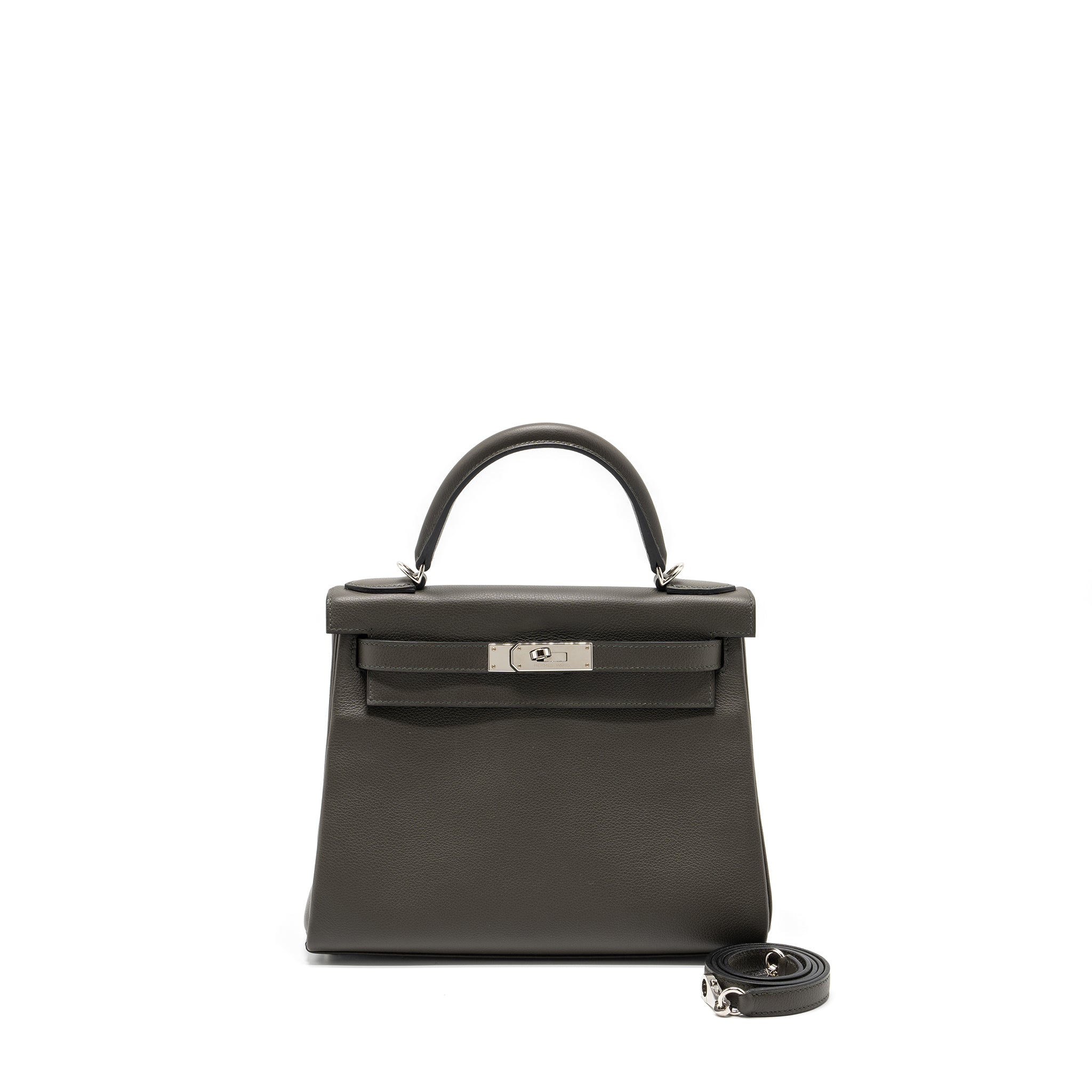 HERMES KELLY 28 EVERCOLOR VERT DE GRIS SHW