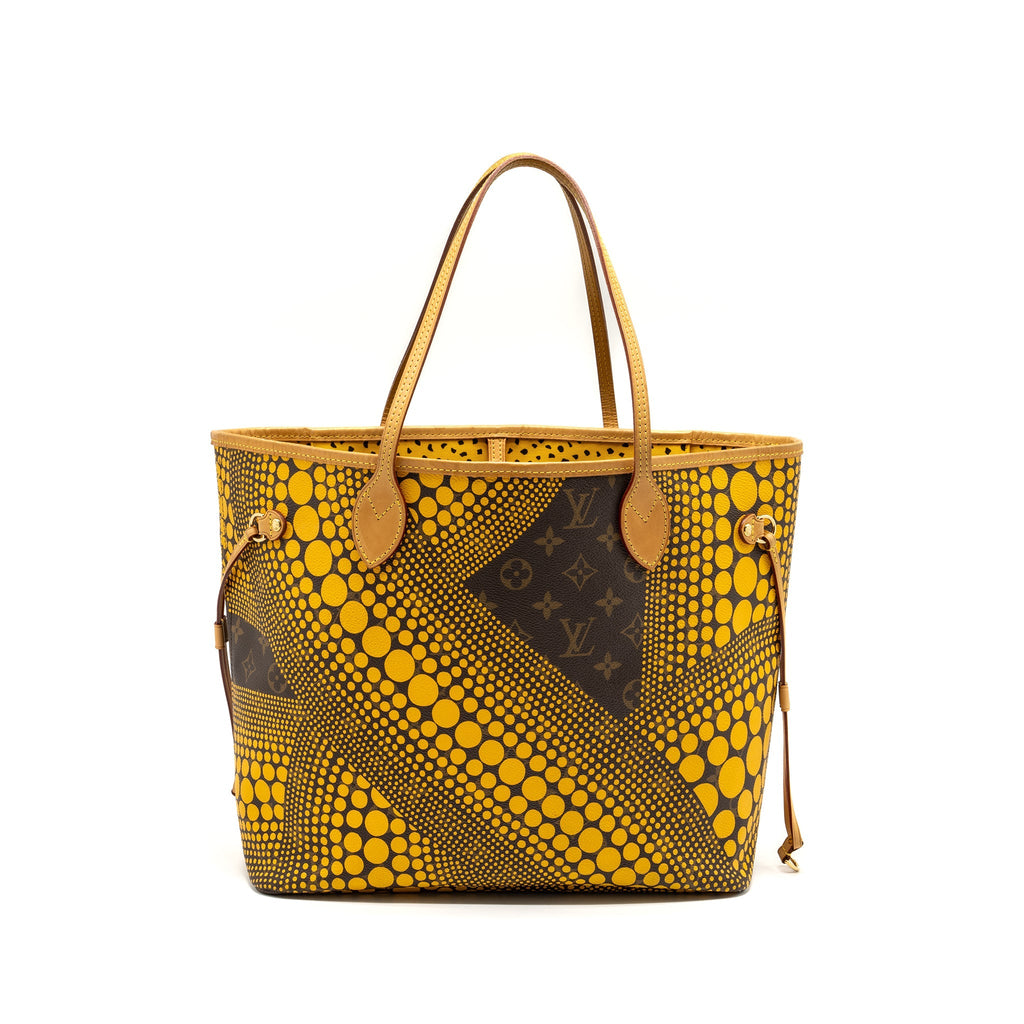 LOUIS VUITTON X YAYOI KUSAM NEVERFULL MM MONOGRAM CANVAS / YELLOW GHW