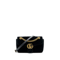 GUCCI SMALL GG MARMONT BAG VELVET BLACK GHW