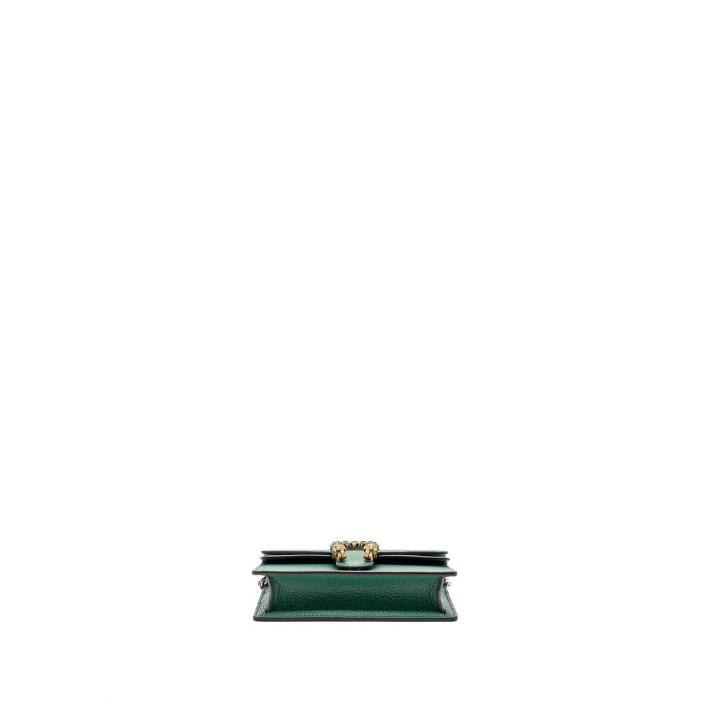 GUCCI DIONYSUS SUPER MINI LEATHER GREEN GHW