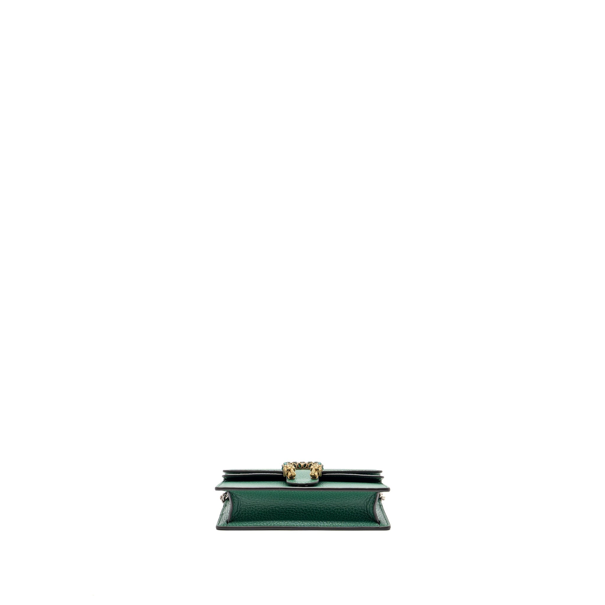 GUCCI DIONYSUS SUPER MINI LEATHER GREEN GHW