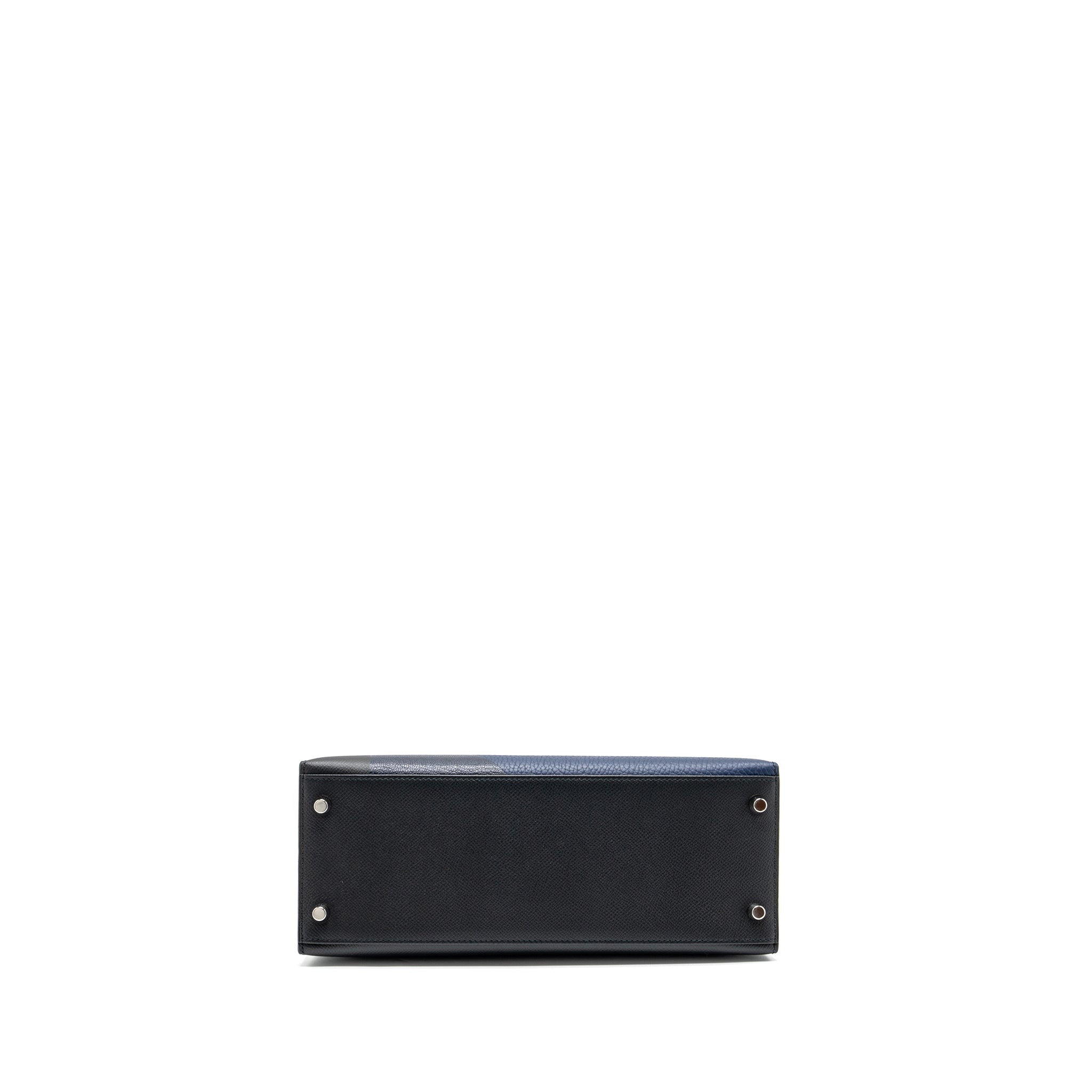 HERMES KELLY 28 LETTER C SPECIAL ORDER EPSOM/TOGO/CHÈVRE MYSORE BLACK/BLUE SHW
