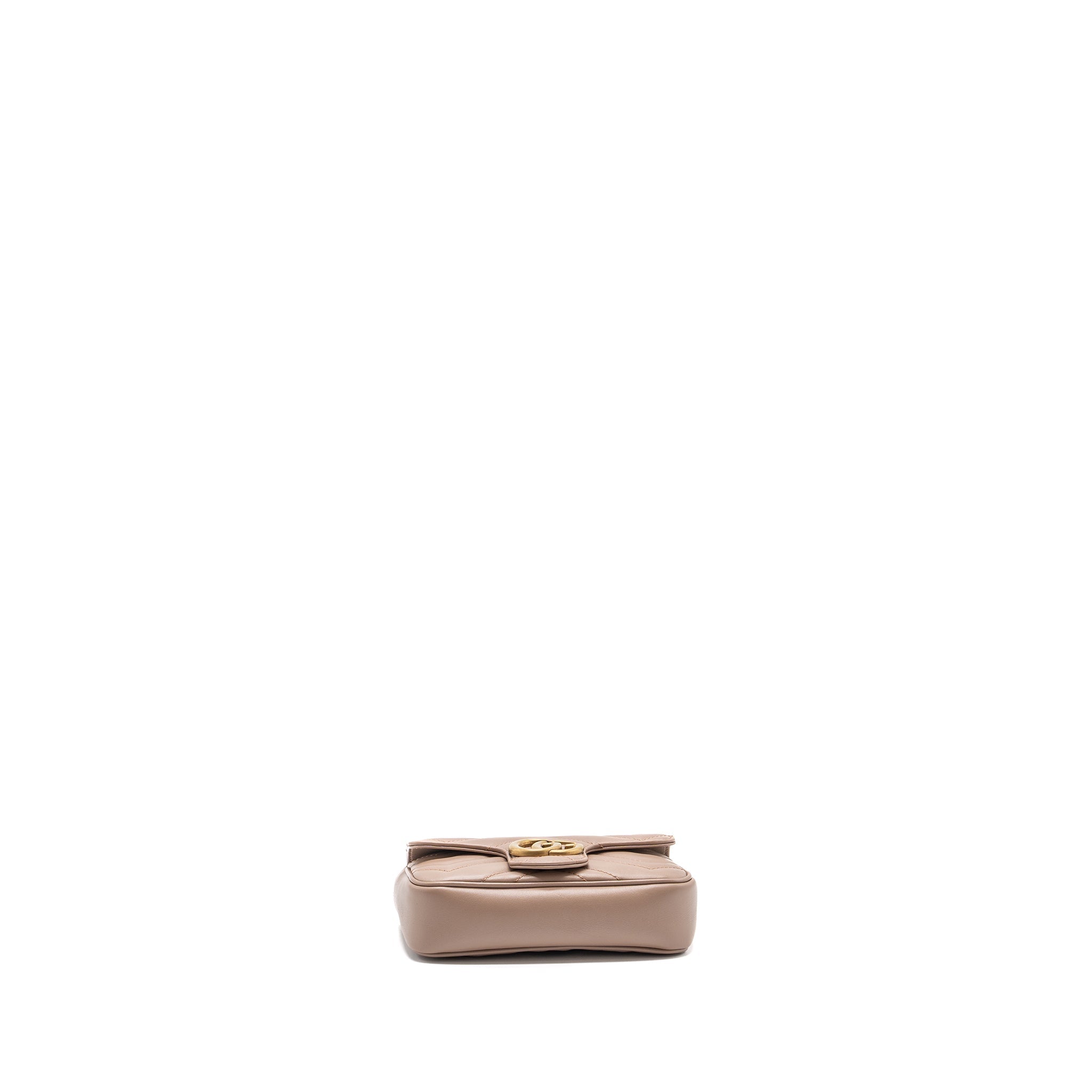 GUCCI SUPER MINI GG MARMONT BAG CALFSKIN BEIGE GHW